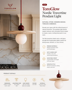 ToroGlow Nordic Travertine Pendant Light