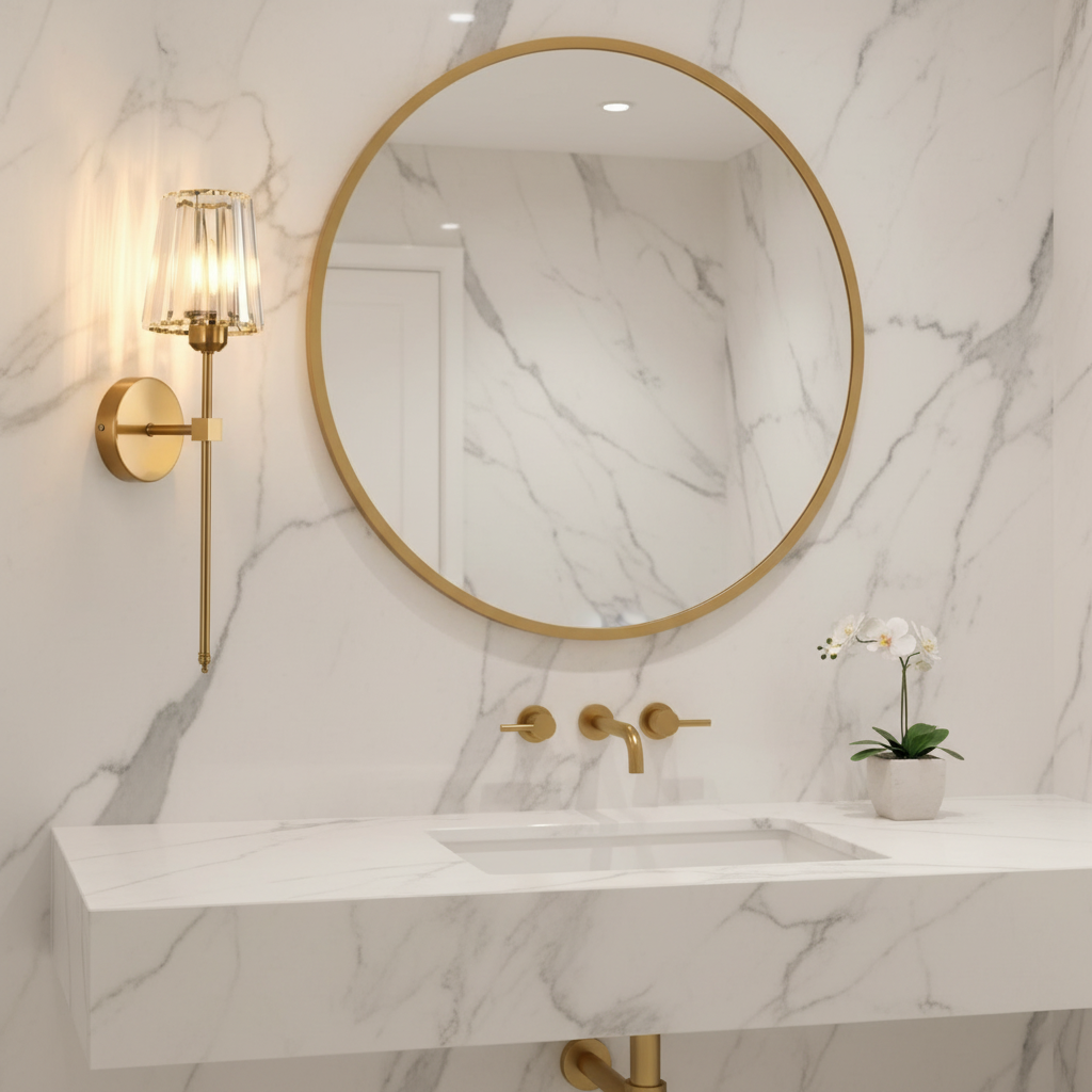 ToroGlow Crystal Wall Sconce - Bathroom Lifestyle